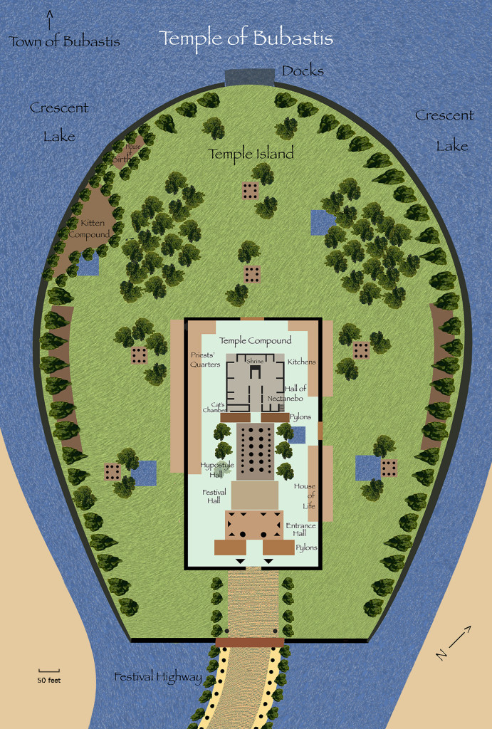 Temple of Bast at Bubastis, map by C.L. Francisco