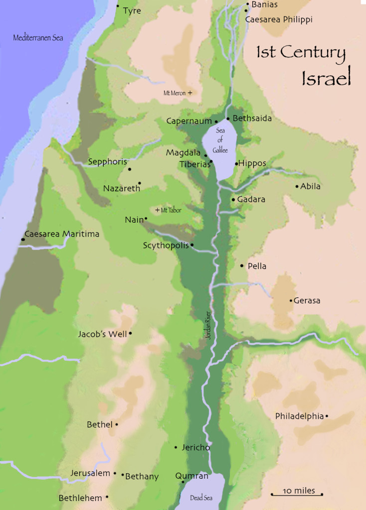 1st C Israel, map by C. L. Francisco