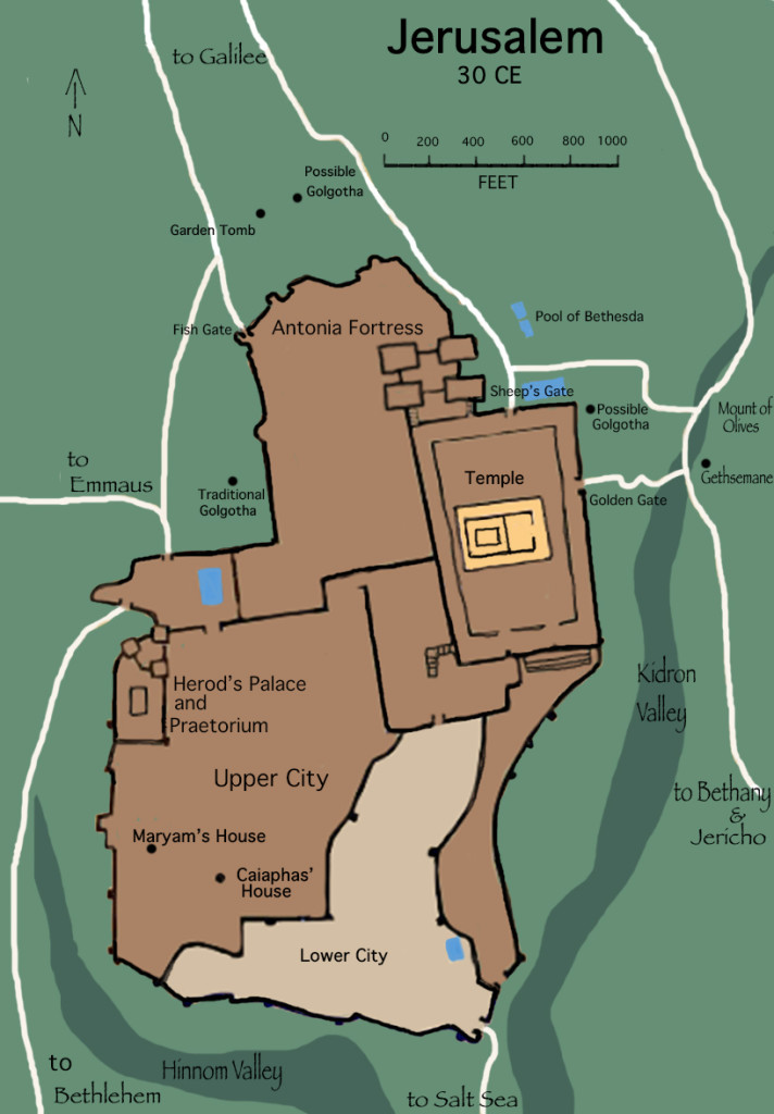 Map of Jerusalem in Jesus' time, C.L. Francisco